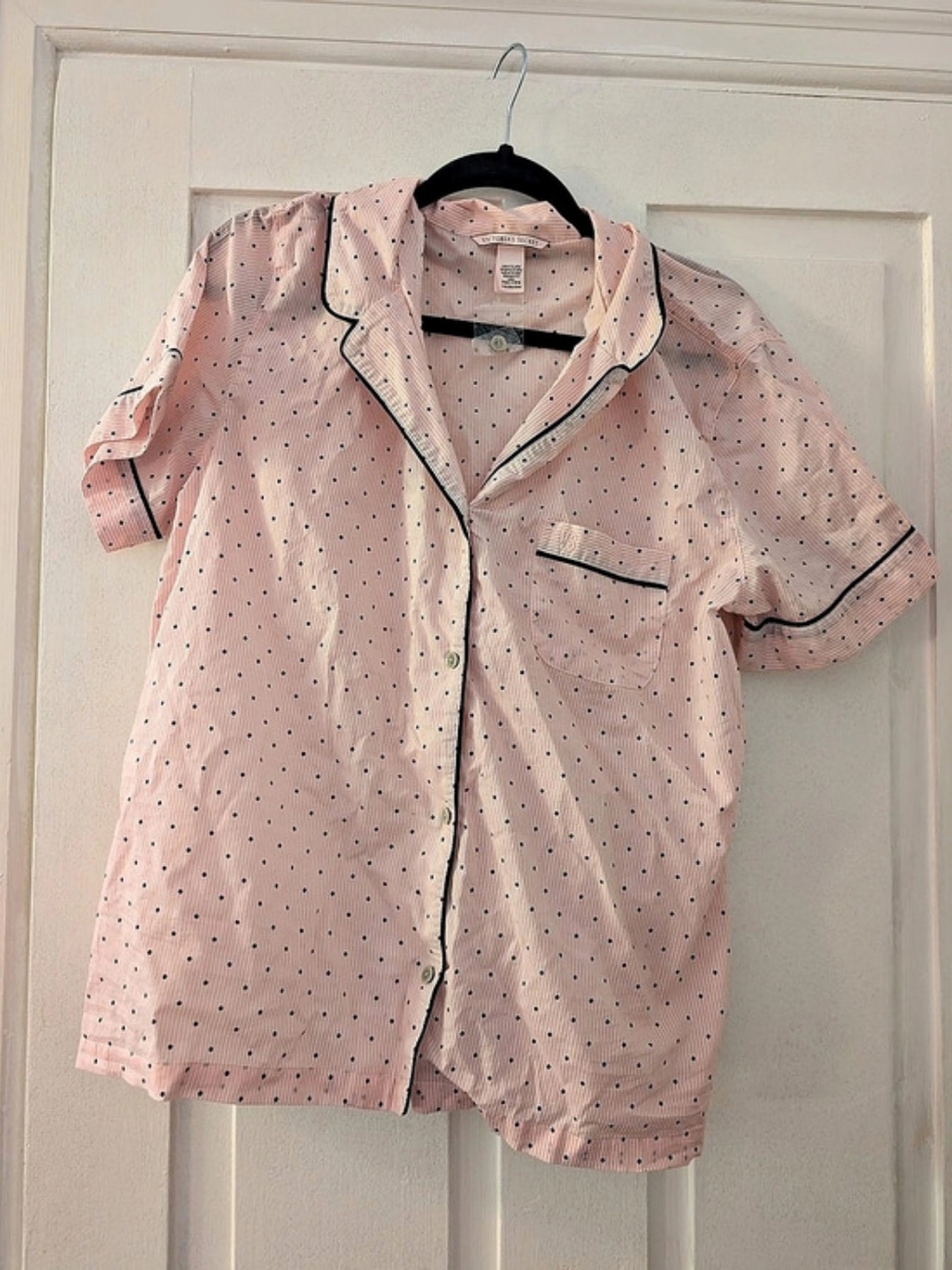 Coquette soft girl pink polka dot Victoria's Secret sleep shirt, pajama top